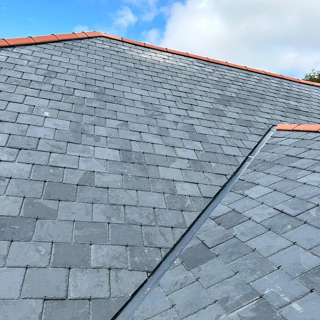 Slate tiled roof