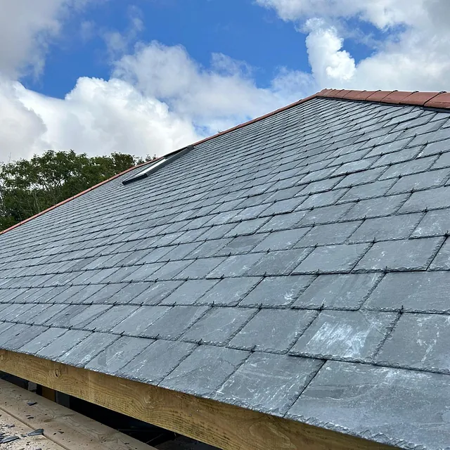 Slate tiled roof