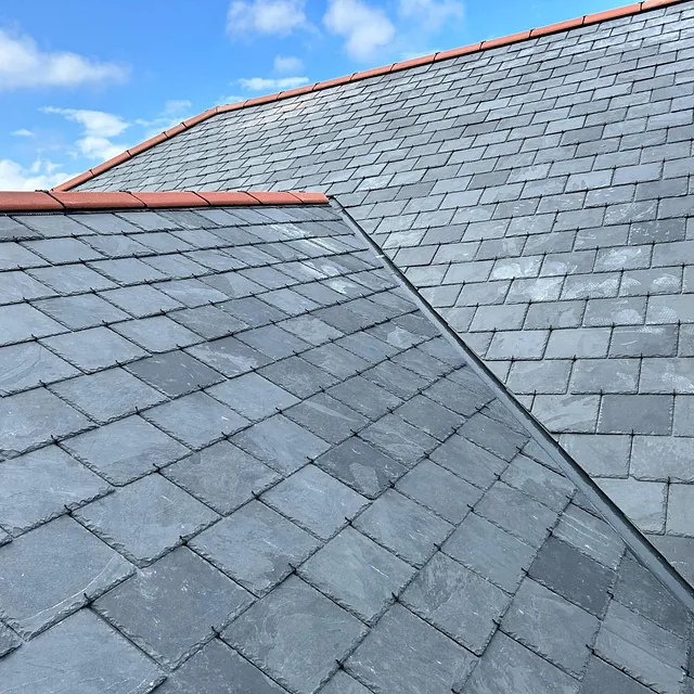 Slate tiled roof